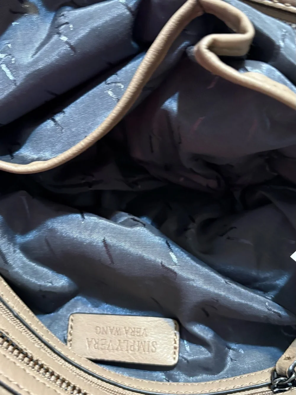 Simply Vera Vera Wang Taupe Leather Shoulder Bag